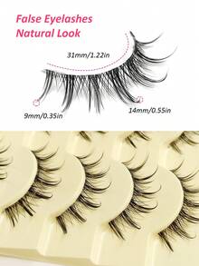 5 Pairs Rikuaild Natural Look False Eyelashes, Anime Style, Delicate & Soft, Reusable Transparent Band, Natural & Soft, Suitable For Daily Makeup, Anime Style Eye Makeup - Natural Lashes - View 3