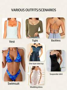 Double-Sided Adhesive Bra Pads, Waterproof Adhesive Bra Cups, Lift-Up Adhesive Bra Pads, Suitable For Bra Lining, Bust Enhancement Products - Multicolor - View 5