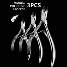 3 Pieces Of Professional Cuticle Trimmer, Dead Skin Pliers, Nail Cuticle Cutter, Stainless Steel Cuticle Pliers With Sharp Blades, Nail Clippers, Nail Art Tools, Double Spring Nail Care, Foot Nail Tools (Silver) - 彩色 - 查看 10