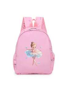 1个时尚卡通图案印花舞蹈背包，轻便耐用，粉色和紫色可选，拉链开口，涤纶内衬，可调节肩带，适合舞蹈、瑜伽、旅行和日常通勤。 - 彩色 - 查看 11