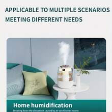 1. Quiet Ultrasonic Humidifier With Warm Night Light, Large Capacity USB Portable Desktop Mist Maker, Suitable For Bedroom And Office, Dual Nozzles, Water Level Display, Button Control, Max Water Tank Capacity 84.54 Oz, Coverage Area Less Than 108 Sq Ft, Max Humidification 10.14 Oz/Hr, No Battery Required - Modern Design