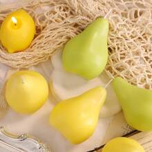 1 pieza Velas de aromaterapia con forma de fruta simulada - Velas de aromaterapia hechas a mano con forma de tomate, fruta estrella, naranja, fresa para decoración del hogar - Multicolor - Ver 7