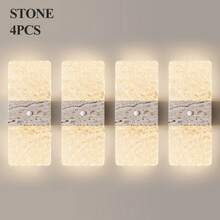 现代水晶感应壁灯，LED智能感应亚克力壁灯，室内感应壁灯，无线LED壁灯，电池供电夜灯，粘胶设计，可旋转，便携式 - 彩色 - 查看 19