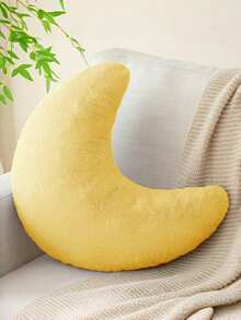 Soft & Cute Crescent Moon Shaped Plush Decorative Pillow, Suitable For Placing In Living Room, Bedroom, Office And Other Spaces. An Excellent Gift For Family And Friends. - Yellow - View 1