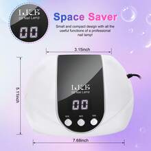 LKE 54W Nail Light, UV LED Light, UV Nail Dryer, Nail Curing Light For Gel Nails With Auto Sensor / 3 Timer Settings, Professional Nail Dryer Gel Polish Curing Light Nail Art Tools (White) - 黑與白 - 查看 5