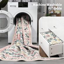 Meiyiu Washable Runner Rug 2x6/5x7/8x10/9x12/10x13ft Non-Slip Non-Shedding Soft Vintage Bedside Rug, Low Pile Farmhouse Floral Carpet, Indoor Foldable Printed Entryway Rug For Hallway Kitchen - Pink-5*7FT - 查看 4