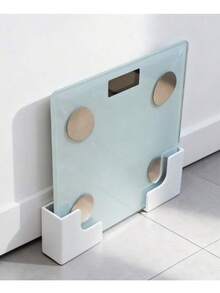 1pc 3D Printed Thick ABS Wall Mount Holder For Electronic Scale, Universal Bathroom Scale Wall Bracket, No Drill Installation With Strong Adhesive, Anti-Slip Slot Design, Stable Load-Bearing Clip, Suitable For Home Smart Scale, Bathroom Scale, Body Fat Scale, Space-Saving Storage For Bathroom, Bedroom, Balcony, Fitness Area