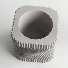 ORIZZONTE Modern Decorative Vase With Intertwined Spiral Structure – Dynamic Minimal Design For Plants, Cactus, Bonsai – Home/Office Gift Idea – Available In 2 Sizes – 100% Made In Italy, Shipping From Italy - 灰色 - 查看 5