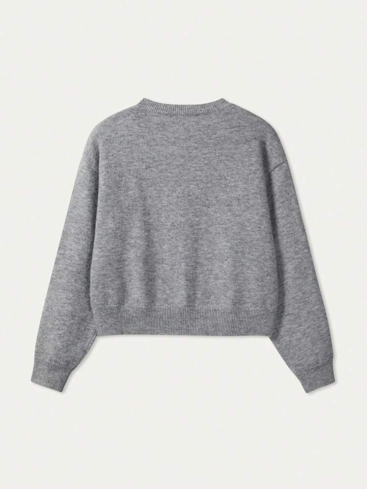 Neue Herbst-Strickjacke mit rundem Ausschnitt und Knopfleiste, langärmelig, in Unifarbe. Sanft, elegant, romantisch, lässig, bequem, modisch, minimalistisch und vielseitig einsetzbar. Geeignet für Ausflüge, den Arbeitsweg und verschiedene Anlässe. Diese Pullover und Strickjacke ist eine ideale Wahl für den Frühling für Damen. - Hellgrau - Übersicht 6