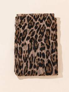1pc Classic Leopard Print Crinkle Scarf, Versatile For Commuting, Travel, And Outfits - Multicolor - View 4