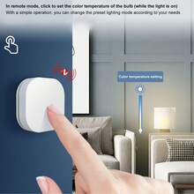 Interruptor Inteligente Inalámbrico de ABS, Control Remoto de Luz con Distancia Efectiva 25M, Compatible con Zigbee y Tuya, Configura Temperatura de Color y Escenas Inteligentes con un Toque - Blanco - Ver 7