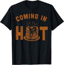 Unisex Gift T-Shirt With Fun Pancake Design, Hot Pancake Design - 黑色 - 查看 1