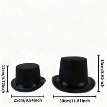 1pc/2pcs Black Magician's Top Hat, Felt Formal Hat, Party Prop, Stage Performance Magic Hat