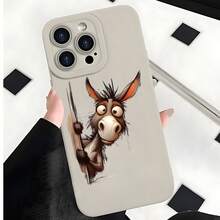 2026 nueva funda de teléfono mate, diseño de personaje de burro para  17 14 Pro Max  17 13  17 12  Galaxy S23 S22 S21 funda de protección para teléfono regalo de pareja para novio novia regalo de vacaciones - Blanco antiguo - Ver 7