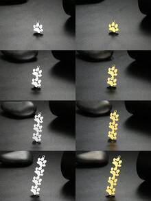 AMAXER 3pcs/Set Stainless Steel Single Paw Print & Continuous Paw Print Pendant, Cute Minimalist Handmade DIY Jewelry Making Supplies, Holiday Gift, Wholesale - Simple Series - View 12