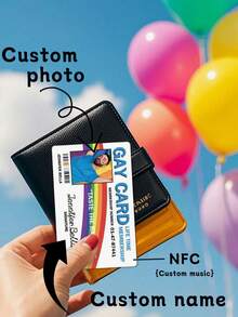 1pc Custom Photo And Name NFC Card, Custom Picture&Music Membership Card - Gay Pride Card, Custom Membership Cards - Add You Own Photo - Personalized Gay Name Card, Personalized Novelty Gay ID Card Lifetime Membership Holographic Sticker Prank Rude Joke Friend Colleague Gift Idea - Multicolor - View 1