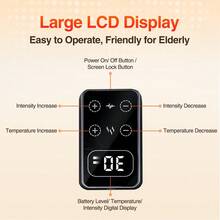 Hailicare Cordless Electric Knee Massager, 3 Vibration Modes, 5-Level Heating, Warm Compress Shoulder & Elbow Massager Support Brace, Joint Elbow Knee Heating Pad, Thermal Massage Knee Wrap, Pain Relief, Arthritis Muscle Relaxation - Grey - View 6