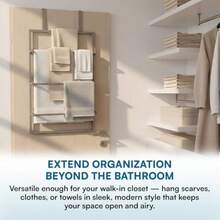 Over-The-Door 3-Tier Towel Rack BTH-08458 Satin Nickel - SatinNickel - Xem 6