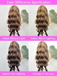 13x6 Inch French Lace Front Wig, 13x4 High Definition Brazilian Hair Wavy Closure Wig, Honey Blonde Ombre Wavy Lace Front Wig, Pre-Trimmed Brazilian Hair Blend With Baby Hair, Ombre Gradient, Loose Wavy Style, Ideal For Beginners - SP4/27 - View 10