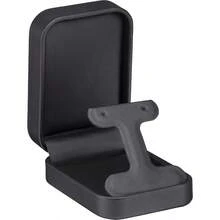 XZGB ALLURE - Rich Leatherette T-Style Earring Box Premium Black Luxury Diamond T-Style Earring Case Soft Velvet Interior. Matching Black Interior Leather For Proposals Engagement Wedding Anniversary - 黑色 - 查看 2