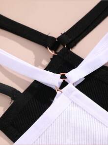 FINETOO 2pcs Women's Solid Color Hollow Out Ring Double Waist Band Thong Panties - Multicolor - View 4