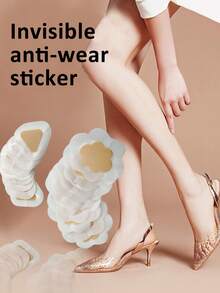 1set 10pcs Triangular Foot Pads And 10pcs Heel Pads High Heeled Shoes Scratch Resistant Heel Stickers Abrasion Resistant Heel Stickers Women Transparent Invisible Gel Stickers Protect Ankles Abrasion Resistant Stickers Anti Abrasion Foot Patch, High Heel Shoes, Sandals, Bionic Gel, Ankle Heel Patch, Blister Patch - Multicolor - View 2