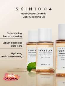 SKIN1004 Aceite limpiador ligero de Centella Asiática de Madagascar. Infundido con extracto de Centella Asiática. Calma la piel sensible y fortalece la barrera cutánea. Textura ligera e hidratante, no grasosa. Emulsificación rápida. Limpia y nutre la piel. Ayuda a reducir los puntos negros. Apto para todo tipo de pieles. Belleza coreana, cosméticos coreanos - 30 ml * 3 - Ver 2