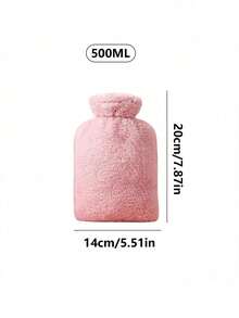 1 Piece Of Durable Pvc Hot Water Bottle Bag+1 Piece Of Cloth Bag - Explosion-Proof And Anti Slip Design, Imitation Rabbit Plush Hot Water Bottle With Cute Stripe Pattern, Suitable For Outdoor Use In Winter, Keeping Hands And Feet Warm, Hot Compress, Essential For Winter, Essential For Returning To School, Essential For Going Out - Multicolor - View 7