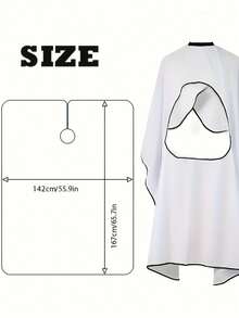 Professional Barber Cloak Strap Front Panel - Heavy-Duty Salon Cloak Strap With Black Trim And White Back Panel - Ideal Gift For Barbers And Clients - Easy-To-Clean Design - Hygienic Hairdressing Barrier - Christmas Gift - Transparent And Sturdy Barber Cloak, Suitable For Barbers And Stylists - Long-Lasting And Practical Use, Barber Clothing Oversized Hairdressing Cape, Barber Shop Cape, Barber Shop Accessories - Multicolor - View 2