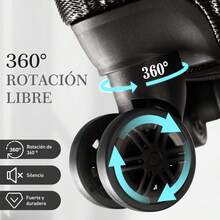 Mano 20in Bali Viaje Cabina Carry On 10kg Candado Ruedas 360 Nueva moda de 20 pulgadas rueda universal equipaje de viaje retro estilo portátil caja de tirador maleta de negocios - Negro 8166 - Ver 5