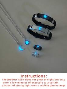 ATLVXJL Bộ 6 món trang sức cặp đôi/tình bạn phát sáng trong bóng tối, vòng tay silicon, nhẫn, trang sức thường ngày thích hợp đeo hàng ngày và làm quà tặng ngày lễ tình nhân - Nhiều màu - Xem 9