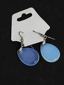 Earrings With Natural Brazilian Gemstones, Teardrop Shape, Delicate, Elegant, Casual. - 月光石 - 查看 4