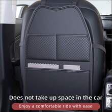 Multi Functional Car Seat Backrest Storage Bag With Large Capacity And Multiple Pockets, Rear Seat Storage Bag With Wear-Resistant Anti Kick Pad Protector, Seat Back Storage Bag, Beautiful Appearance, Easy To Clean - Black - View 3