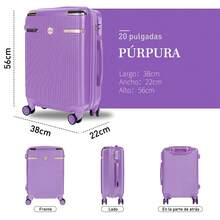 Maletín De Viaje De Negocios Ligero De 20» Y Gran Capacidad Maleta 10 Kg Cabina Candado Doble Llanta 360° - Violeta 8183 - Ver 3