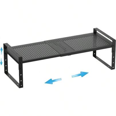 GSYY ExpandableAdustable And Stackable Ice Rack Cabinet  Countertop Shelf Organizer Metal Pantry Sage Shelves - Ace-Sang Sage Solun 1Pack/Black/Large