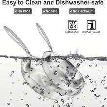 Lightweight Frying Pan, High-Quality Smokeless Frying Pan, Sandwich Bottom, 3-Layer Stainless Steel Material, Easy To Clean