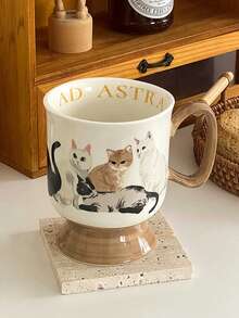 Cat Themed Mug, Cute Girlfriend Theme Couple Mugs, New Cat Ceramic Couple Cups, Gift For Her, Promotional Gift - Multicolor - View 8