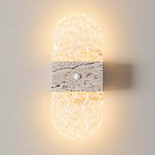 Crystal Motion Sensor Wall Lamp, Acrylic Modern Smart Sensor Wall Light, Night Light, Indoor Motion Sensor Wall Lamp, Wireless LED Wall Light, Wall Lamp, Battery-Powered, Adhesive Design, Rotatable, Portable, Easy To Install, Adjustable Color Temperature And Brightness, Suitable For Hallways, Bathrooms - Multicolor - View 3