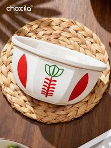 choxila 1个陶瓷甜点碗，坚果碗，零食碗，水果托盘，餐盘，盛菜盘，姜黄花卉图案，沙特风格设计，节日礼物，节日派对用品，适用于家庭聚会、下午茶、酒店、办公室、斋月派对用品 - 甜點碗 - 查看 4