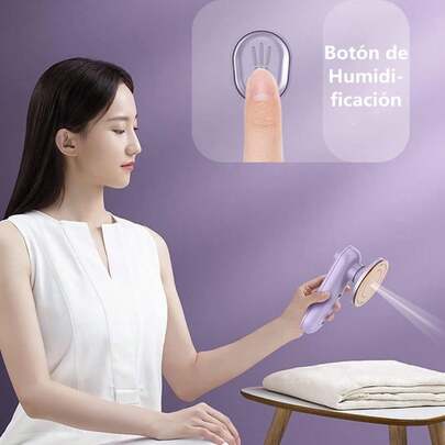 Mini Plancha de Vapor para Viaje, Vaporizador de Ropa Portatil Seco y Húmedo, 110V Plancha de Mano Portátil para Ropa, 100ml Vaporizador Máquina de Planchar de Mano para Hogar, Viajes (Morado)