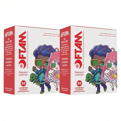 Kit 02 Caixa Protetor Ocular Hipoalergênico para Oclusão Oftálmica Oftam Tampão Para Olhos Pequeno Diversas Cores Caixa 20 Unidades