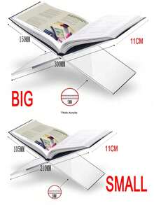 1pc X-Shaped Transparent Acrylic Book Stand, Reading Shelf, Music Album Display Rack, Black & White Book Holder, Home Decor, Suitable For Library, Cookbook, Music Album And Various Books Reading And Display, Countertop Decor For Kitchen - 透明色 - 查看 9