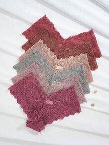 Paquete de 6 piezas de ropa interior elegante y de unicolor para mujer