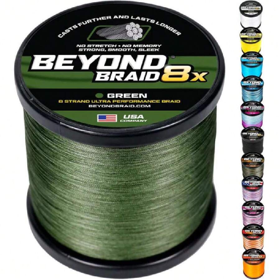 Braided Fishing Line -Super Strong - Abrasion Resistant - No Stretch -Blue Camo, Moss Camo, White, Green, Pink, Blue, 4 Strand 8 Strand,31254153 - 綠色 - 查看 1