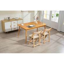 Solid Wood Folding Chair - Space-Saving, Durable & Stylish Design For Home, Office Use - Khaki - View 3