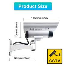 太阳能/电池供电户外仿真安防摄像头，带LED灯，模拟子弹头摄像头系统，适用于住宅、商业场所、家庭安防、室内/室外使用。 - 彩色 - 查看 2