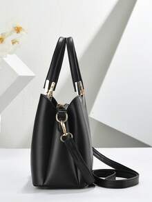 Nuova borsa da donna in pelle PU, borsa a tracolla versatile di alta qualità, borsa di nicchia alla moda, borsa per pendolarismo, borsa capiente, borsa da donna di lusso - nero - Visualizzare 7