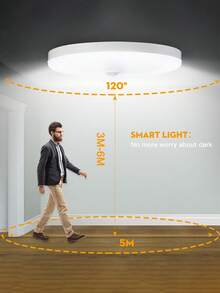 CANMEIJIA Đèn trần LED cảm biến chuyển động, phù hợp cho hành lang, phòng khách, phòng ngủ, phòng làm việc, tủ quần áo, nhà bếp, nhà kho, văn phòng, studio, cửa hàng. Chọn kích thước phù hợp dựa trên nhu cầu sử dụng của bạn. Hoạt động với nguồn điện xoay chiều 85V-265V. - Đèn trần cảm biến chuyển động LED - Xem 3