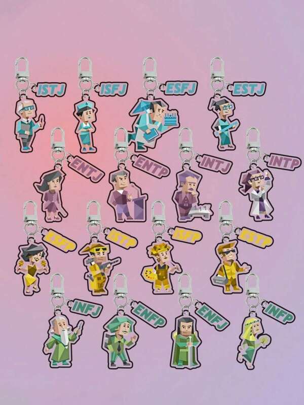 Mbti 키체인, Mbti 16가지 맞춤형 아이템, 아크릴 키체인, 백팩 스트랩 액세서리, 카툰 캐릭터 선물, 귀여운 키체인, 파티 게임 선물, 생일 파티, 휴일 파티, 어머니의 날 및 기타 특별한 행사에 적합합니다.