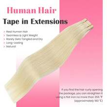 150grams Tape In Hair Extensions Human Hair,#60 Platinum Blonde 16-26inch,20Pcs/50Grams,100% Brazilian Remy Tape Ins Real Human Hair Extension,Christmas Birthday Gift For Women, Perfect For Daily Party & Wedding Use, 4-5 Packs To Add Length & Volume - S60 - 查看 3